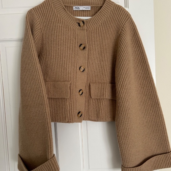 Zara cardigan with removable faux fur collar - Picture 4 of 4